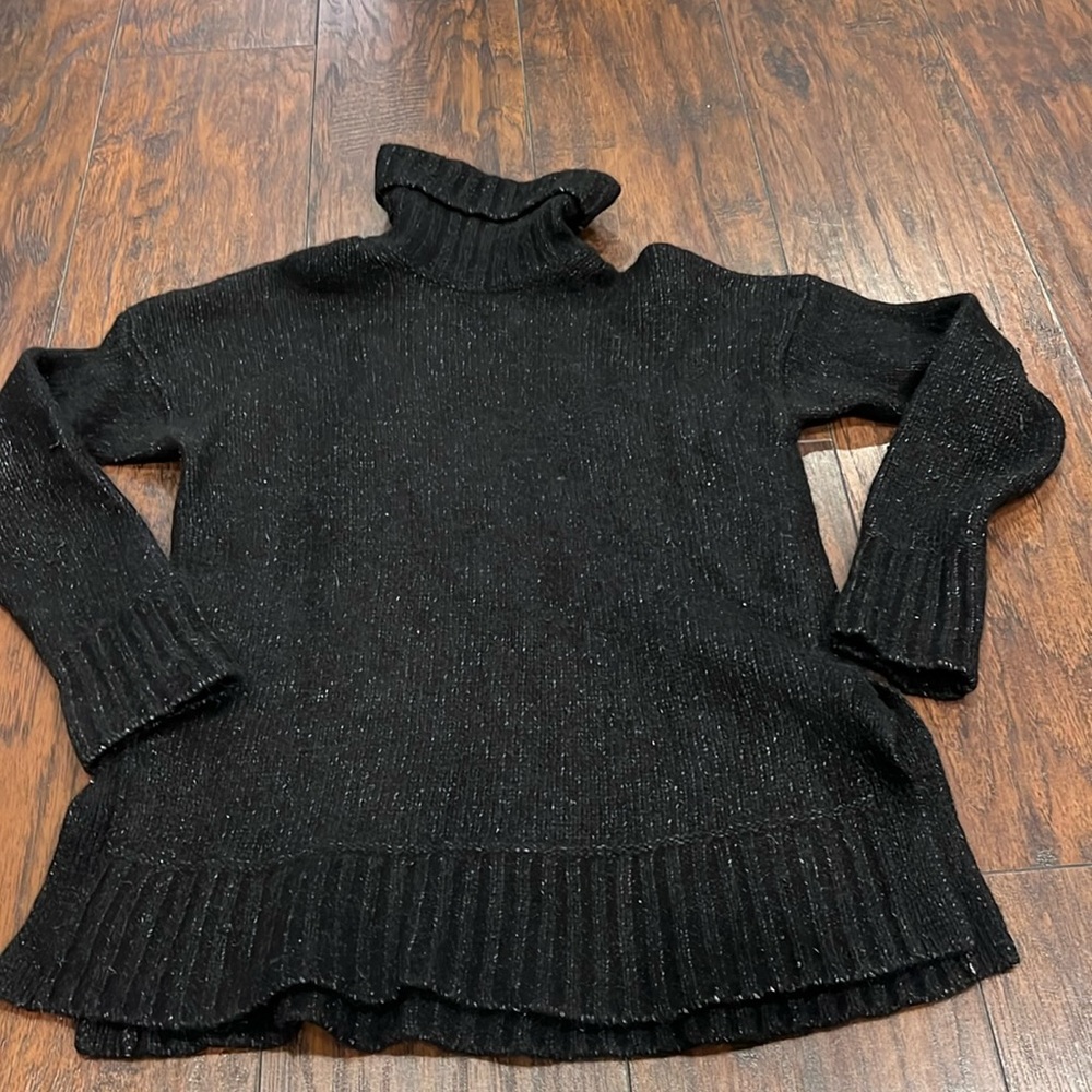 Everlane The Cloud Turtleneck Wool Cotton Alpaca Blend Womens Medium in black
